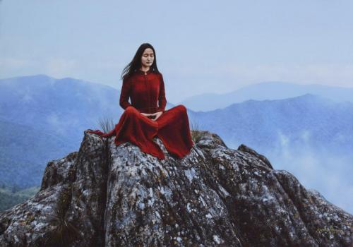 Meditation II.  Pastel sobre  Pastelmat. 70x100 cm. 2016 